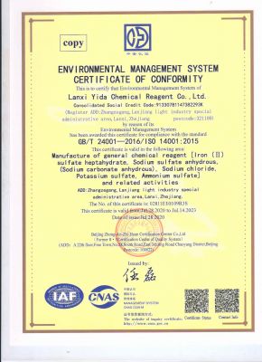 环境管理体系证书（英）